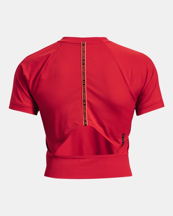 Women's UA RUSH™ Perf Top Short Sleeve, Red, pdpMainDesktop image number 6